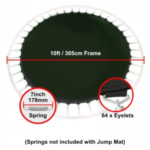 Jump Mat for 10 ft Trampoline Frame with 64 eyelets (for 7” springs)