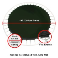 Jump Mat for 10 ft Trampoline Frame with 54 eyelets (for 7” springs)