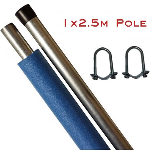 Replacement Trampoline Enclosure Pole 2.5m (with brackets)