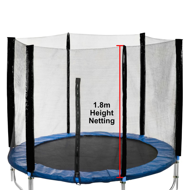 12FT 8 Pole Replacement Trampoline Safety Net Enclosure Outside Spring Cover 