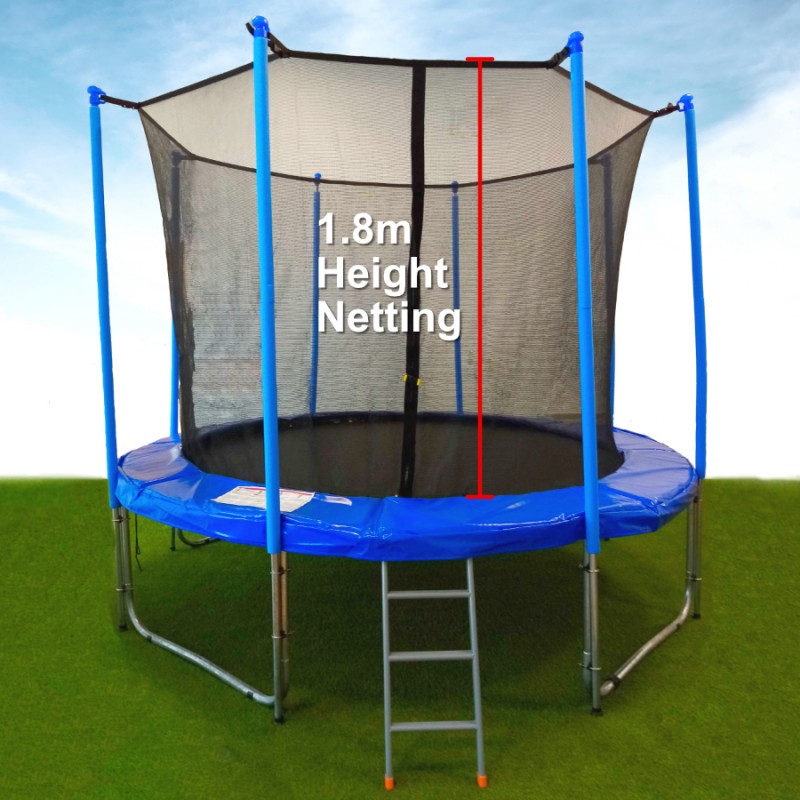 Trampoline Net Replacement Safety Enclosure Net Arched Supports Straight Poles 5/6/8 FT Round Frame Trampolines Net Only 