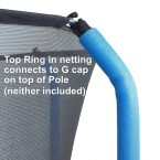 12 ft Safety Net  ( for 4 or 8 Curved Pole trampoline )