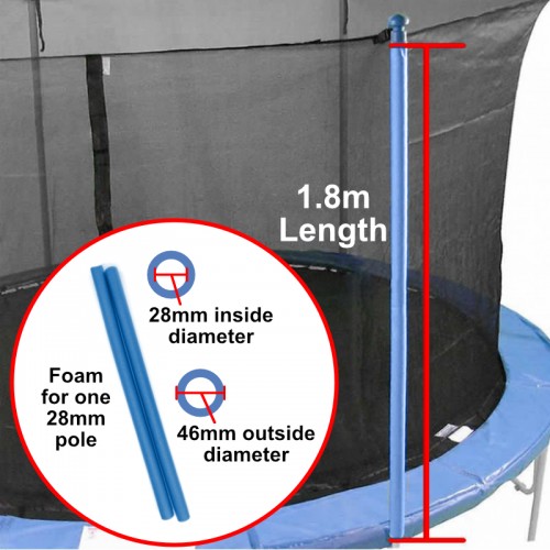 Trampoline Pole Foam Sleeve for 28mm pole (Blue)